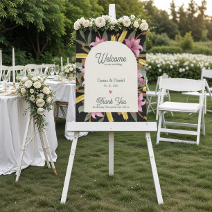 Poster Rose Foncé Liliac Mariage Accueil Voûté