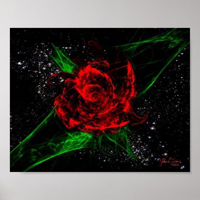 Poster Rose fractal (10x8) (Devant)