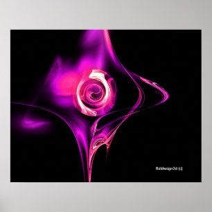 Poster ROSE FRACTAL, rose violet