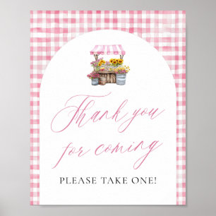 Poster Rose frais hors du Merci du marché pour venir