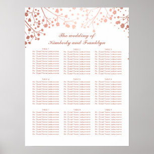 Poster Rose Gold Baby's Breath Mariage Seating Chart