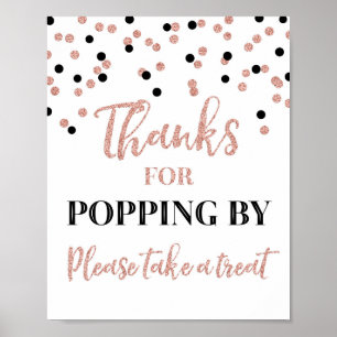 Poster Rose Gold Black Confetti Merci Population Par Sign