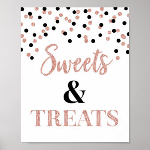 Poster Rose Gold Black Sweets & Traitements Dessert Table
