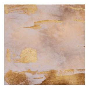 Poster Rose Gold Blush and Gold Texture