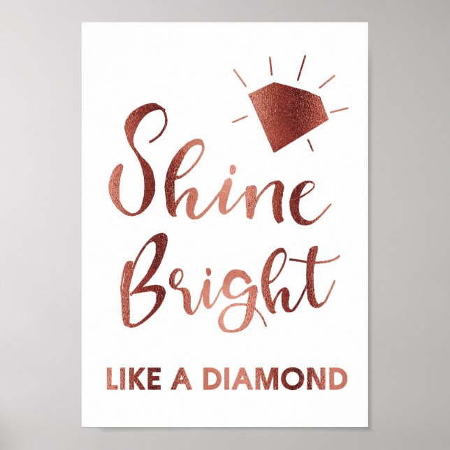 Poster Rose Gold brillant comme une chanson diamant Lyric (Devant)