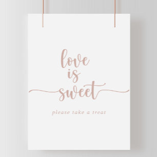 Poster Rose Gold Calligraphie L'amour est doux signe
