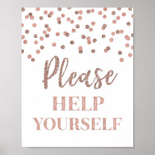 Poster Rose Gold Confetti S'Il Vous Plaît Vous Aider À Vo