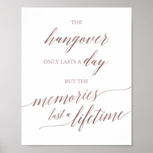 Poster Rose Gold Élégant Calligraphie Gueule de Bois & So