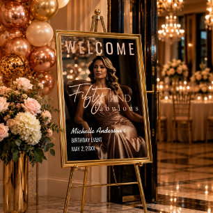 Poster Rose Gold Elégant Cinquante et Fabuleux