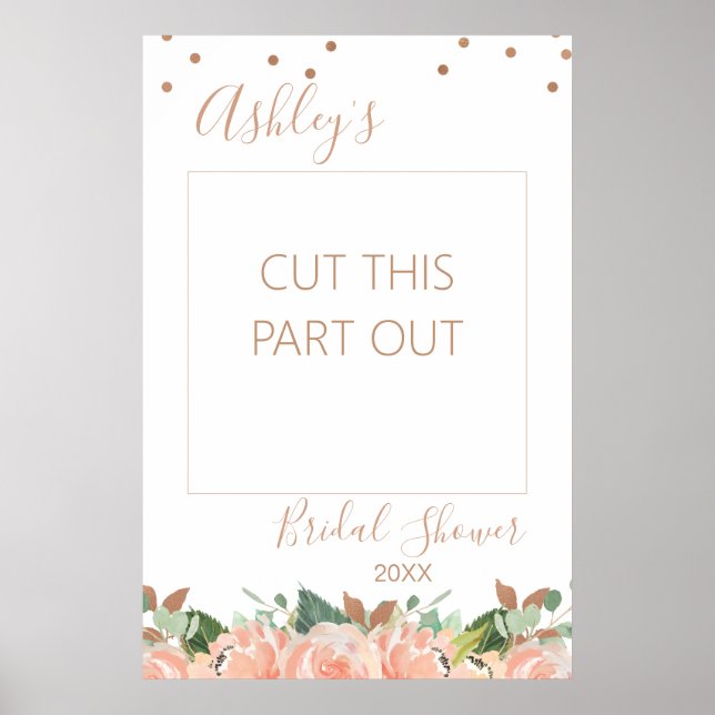 Poster Rose Gold Fête des mariées Photo Booth Frame (Devant)