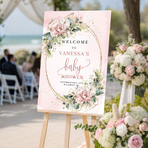 Poster Rose Gold Floral Adorable Fleur d'Eucalyptus Baby 