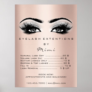 Poster Rose Gold Gris maquillage Yeux Lashes Prix