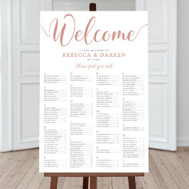 Poster Rose Gold Mariage Sièges Graphique Alphabétique