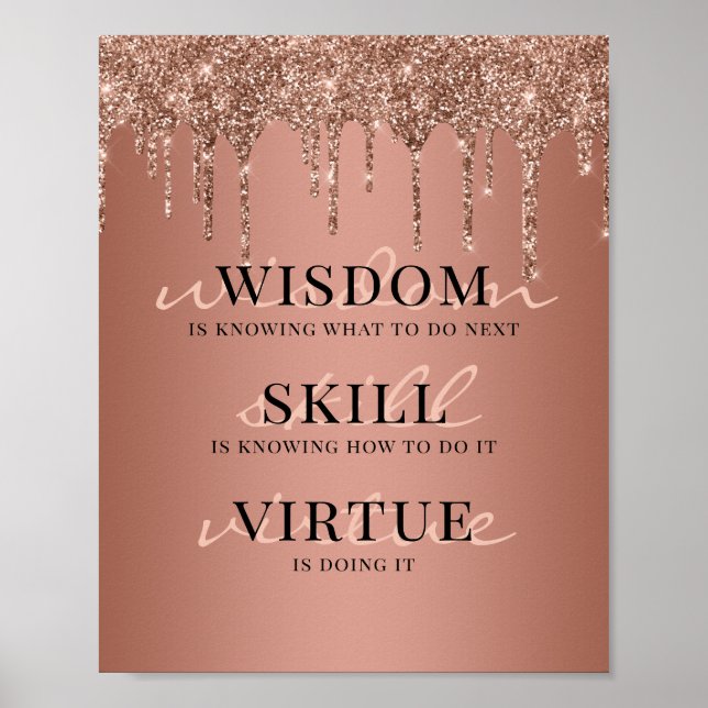 Poster Rose Gold Parties scintillant Drivers Motivational (Devant)