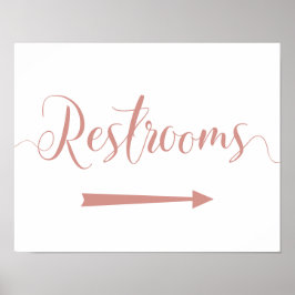 Poster Rose Gold Rétrooms Signer Droite Directions