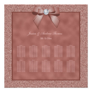 Poster Rose Gold & Stylish Parties scintillant Mariage Se