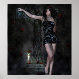 Poster Rose gothique