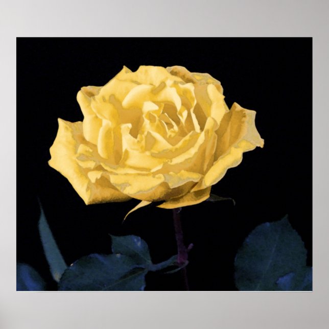 Poster Rose jaune (Devant)