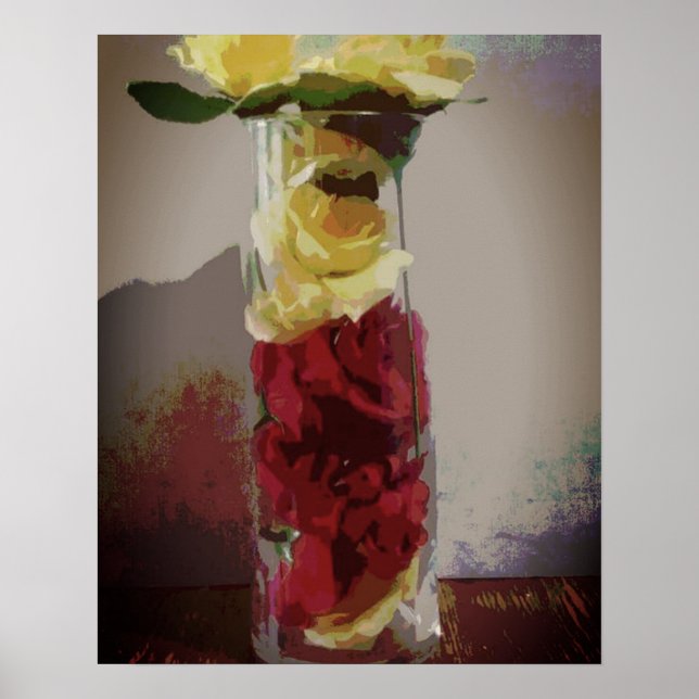 Poster Rose jaune (Devant)