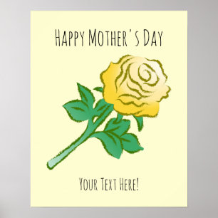 Poster Rose jaune élégante