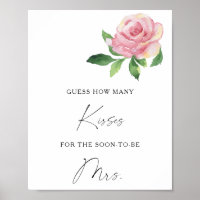 Rose - Jeu de baby shower combien de baisers