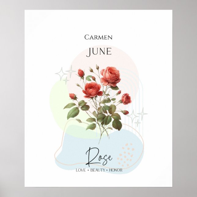 Poster Rose June Flower (Devant)
