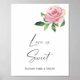 Poster Rose - l'amour est doux prendre plaisir