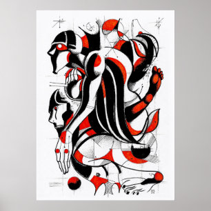 Poster Rose magique rouge
