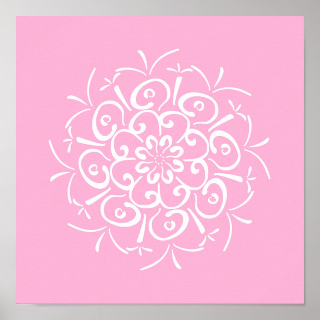 Poster Rose Mandala (Devant)