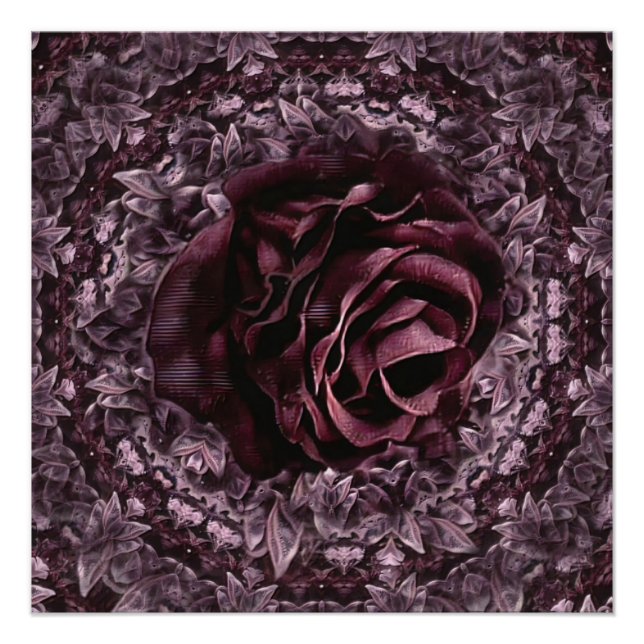 Poster Rose Mandala (Devant)