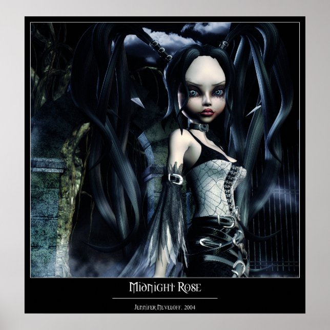 Poster Rose minuit (Devant)