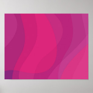 Poster rose, moderne, cool, tendance illustration ondulée