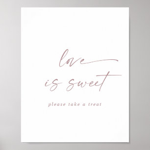 Poster Rose moderne Gold Script Love Is Sweet Mariage Sig