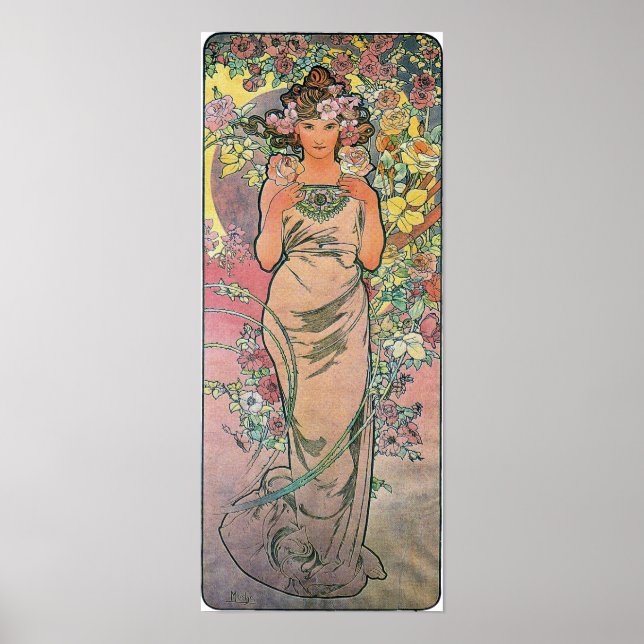 Poster Rose mort par Alfons Mucha 1898 (Devant)