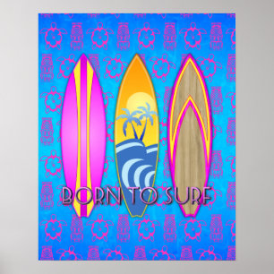 Poster Rose né au Surf
