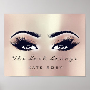 Poster Rose Nom maquillage Artiste Beauté Studio Lashe