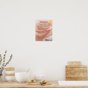 Poster Rose Orange Pastel et Poème Desiderata