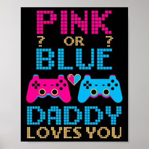Poster Rose ou Bleu Découverte du Sexe du Bébé Jeu Vidéo