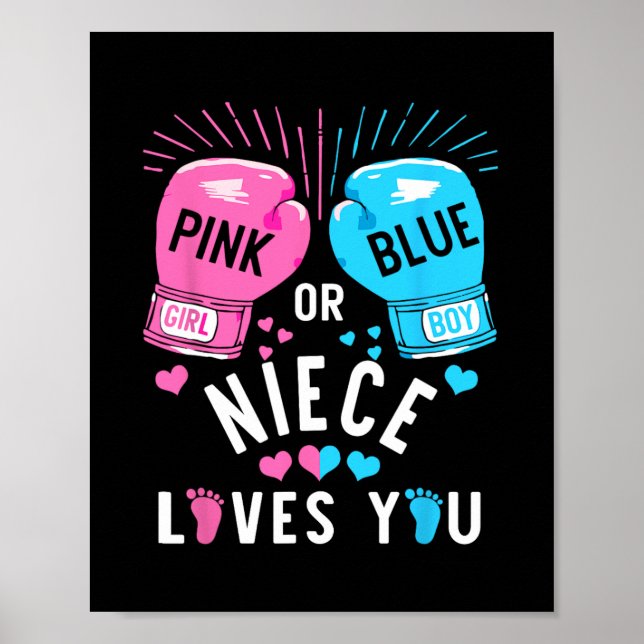 Poster Rose Ou Bleu Niece Vous Aime Boxer Genre Révéler (Devant)