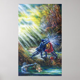 Poster ROSE OUBLIÉ combattant les chevaliers, l'argent et