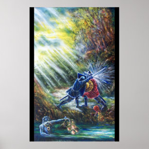 Poster ROSE OUBLIÉE Chevaliers combattants, Argent et Dia