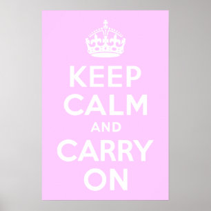 Poster Rose pâle Gardez le calme et continuer