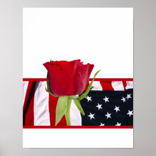 Poster Rose patriotique