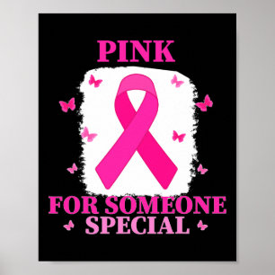 Poster Rose pour quelqu'un spécial cancer du sein World C