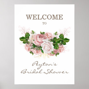 Poster Rose Poussiéreux Fard Rose Blanc Lavabo Mariage Vi