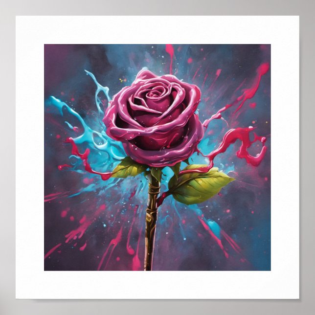 Poster Rose rose (Devant)