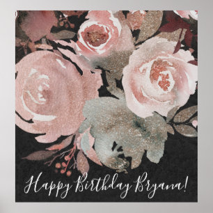 Poster Rose rose glitter roses sombre floral glamour mari