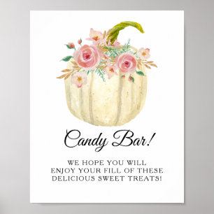 Poster Rose rose pâle Citrouille de la barre de bonbons