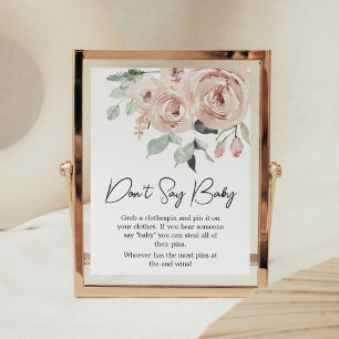 Poster Rose Rose Poussiéreuse C'est une fille Ne dites pa