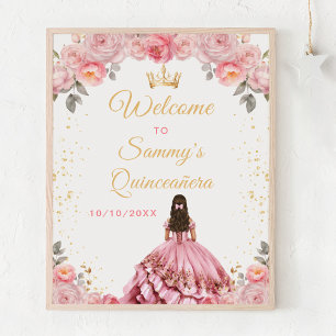 Poster Rose Rose Princesse Quinceañera Bienvenue